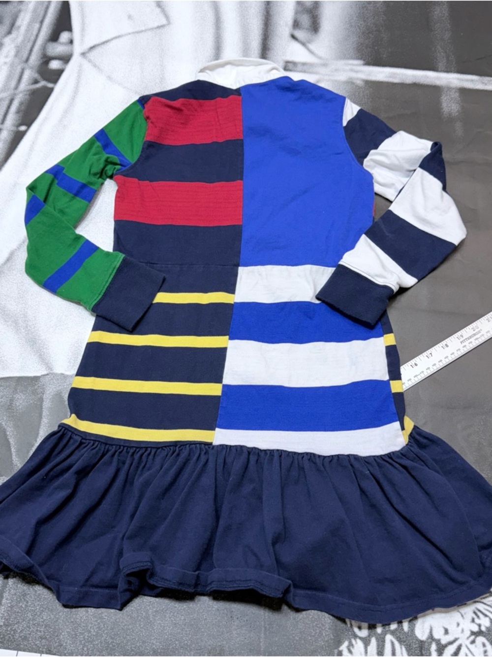 Polo Ralph Lauren Girl’s Sz XL Striped Cotton Rugby Dress A50 - Picture 3 of 8